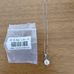 1 CT Diamond Round Necklace 6.5mm